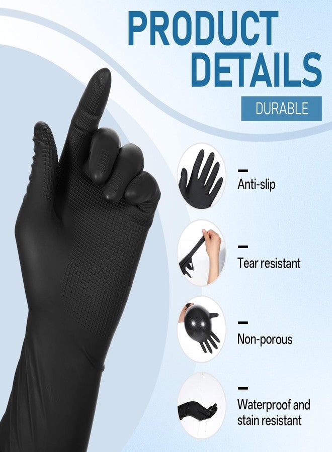 SynHHergyx Hair Color Gloves, 2 Pairs Reusable Rubber Gloves Hair Dye Glove Professional Hair-Dying Tools for Home Salon Barber Hairs Dyeing and Coloring, Cleaning (Black, Small) - Image 3